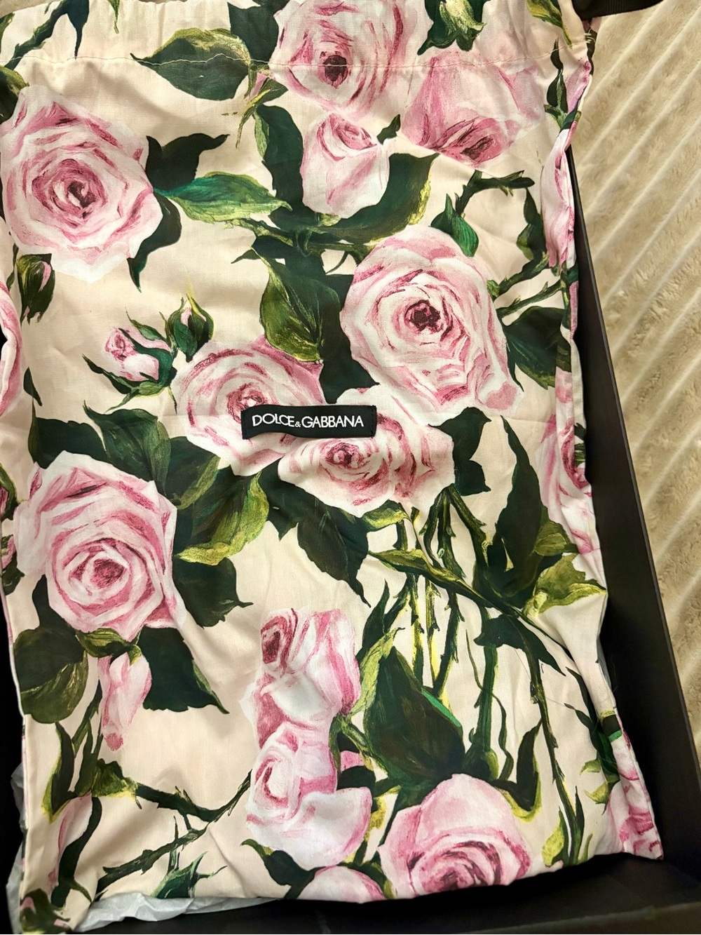 Dolce & Gabbana Over-the-Knee Sock Boot with Floral Pattern and Gold Heel Size 6 - Picture 7 of 11
